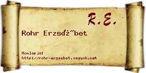 Rohr Erzsébet névjegykártya