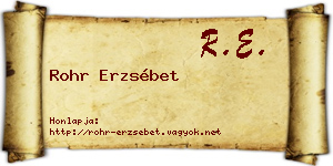 Rohr Erzsébet névjegykártya