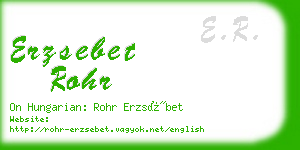 erzsebet rohr business card